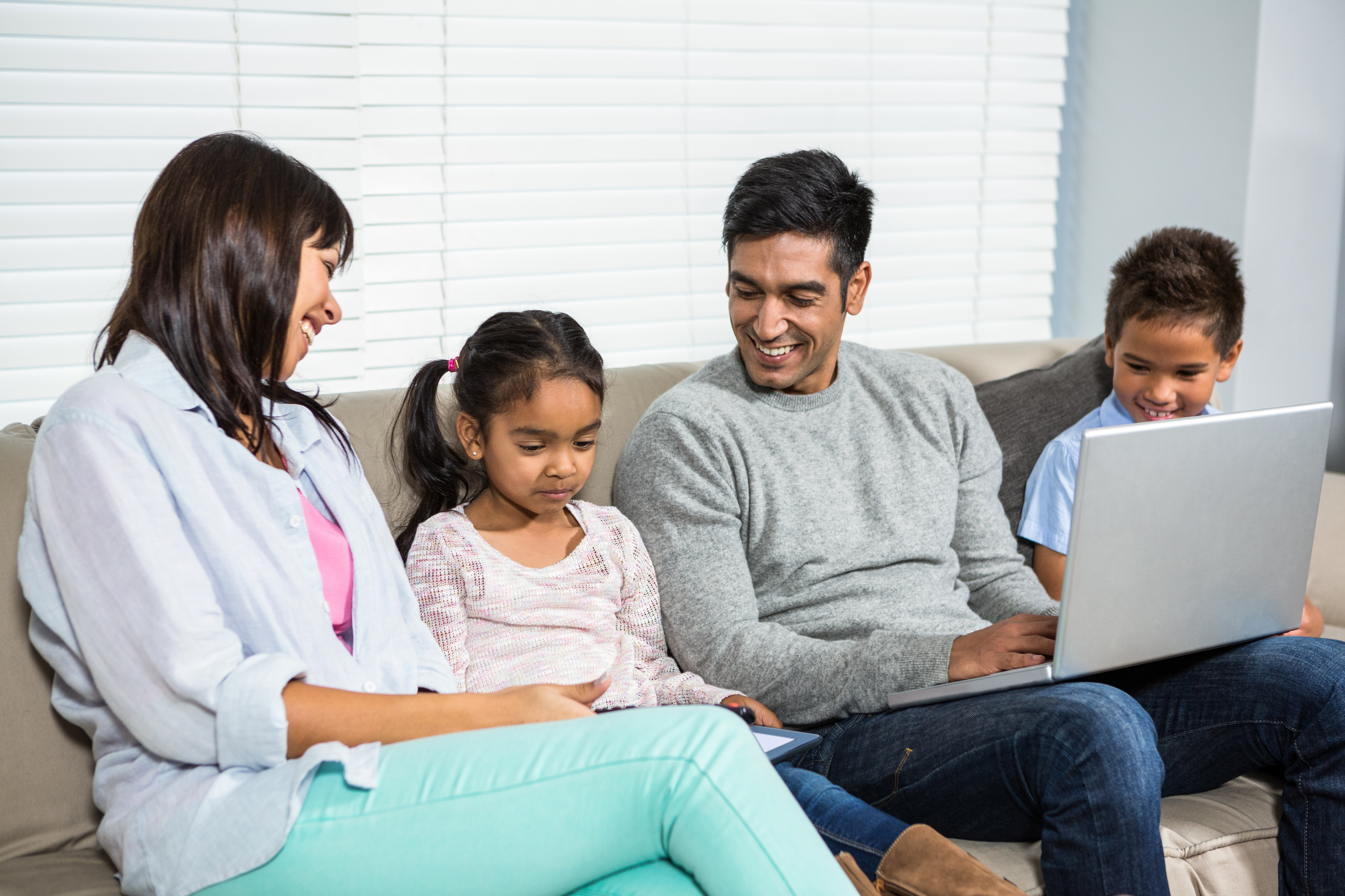 family in sofa